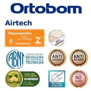 Cama Box Baú Casal Suede + Colchão Ortobom Airtech Molas Ensacadas 138x188x65 Marrom