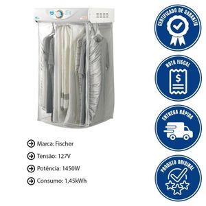 Secadora De Parede Fischer Super Ciclo 8 Kg Com Timer Contínuo Branco - 220V