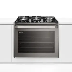 Fogão Electrolux de Embutir 5 Bocas Experience com Mesa de Vidro e Grill Cinza FE5EC - 220V (Avariado)