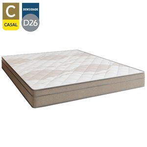 Cama Box Casal Sintético + Colchão De Molas Ensacadas Portobel Ipanema 138x188x65cm Bege