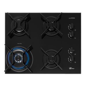 Cooktop a Gás Fischer 4 Bocas Fit Line Tripla Chama Trempe Iron 36330