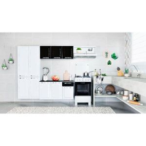 Cozinha Compacta Amanda De Aço 4 Peças Itatiaia Branco/Preto