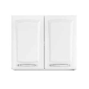 Armário De Cozinha E Lavanderia Com 2 Portas Duplo Aéreo Modulo Itatiaia Aço Tarsila 0,80m Branco Branco