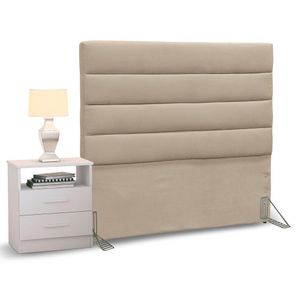 Cabeceira Solteiro 90cm e 1 Mesa de Cabeceira Branco
