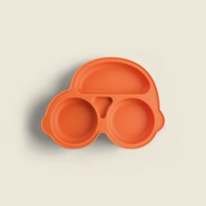Prato Corrida com Divisória Silicone Laranja - A\BABY