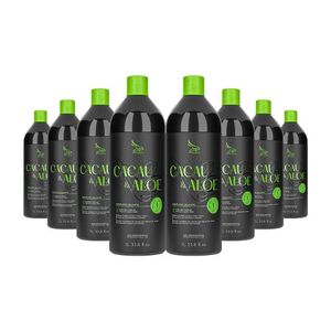 Kit 8 Escovas Progressivas Zap Cacau & Aloe Vera Passo Único 1 Litro