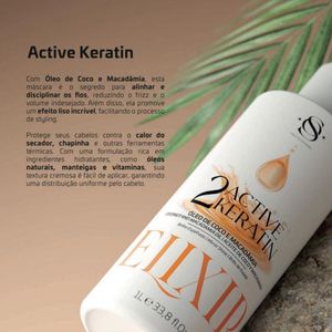 Kit Escova Progressiva S&o Active Keratin Elixir + Shampoo Detox 1 Litro