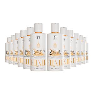 Kit 6 Escovas Progressivas S&o Active Keratin Elixir + 6 Shampoos Detox 1 Litro