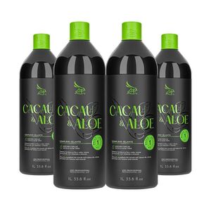 Kit 4 Escovas Progressivas Zap Cacau & Aloe Vera Passo Único 1 Litro