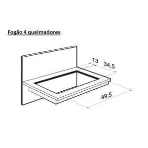Cooktop 4 Bocas a Gás com Acendimento Superautomático Fischer Preto Bivolt 1519-5713