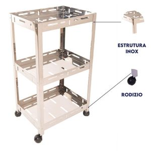 Carrinho Organizador Inox Essence
