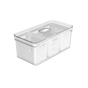 Organizador De Geladeira Com Cesto Clear Fresh 5 L Transparente Ou