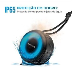 Caixa De Som Speaker Aiwa SP-02 10W BT 16h IP65 RGB USB TWS Preto Bivolt