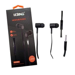 Fone De Ouvido Com Fio Com Microfone Lelong Preto