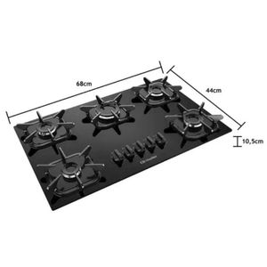 Cooktop 5 Bocas Com Ultra Chama Bivolt Preto Mueller