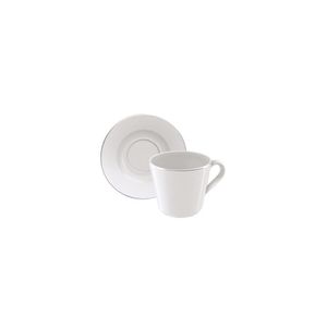 Conjunto Xícara E Pires De Chá Tramontina Joana Em Porcelana Decorada Tramontina