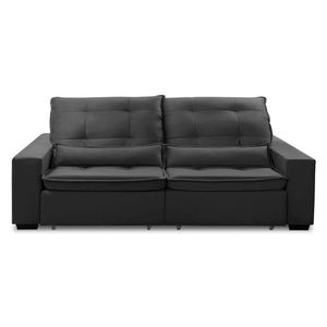 Sofa Retratil Reclinavel 2 Lugares 2,00m Atlantis Veludo Grafite Lansofbr