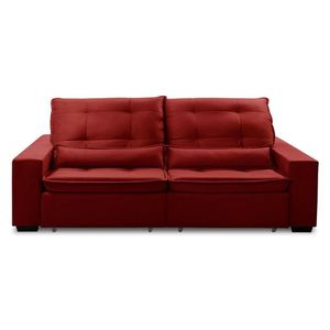 Sofa Retratil Reclinavel 2 Lugares 2,00m Atlantis Veludo Bordô Lansofbr