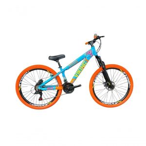 Bicicleta Viking Aro 26 Câmbio Importado 21v Vmaxx Pneu Laranja Azul/laranja