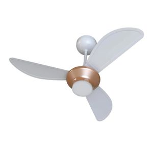 Ventilador De Teto Ventisol Mistral Led Inverter Controle Remoto Bronze Com Branco Bivolt