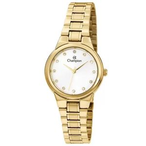 Relógio Champion Feminino Dourado Strass Ch24946h