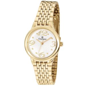 Relógio Champion Feminino Dourado Strass Analógico Ch24919h