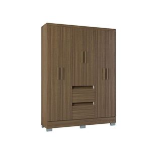 Guarda Roupa Napoles Com 6 Portas E 2 Gavetas Poquema Castanho