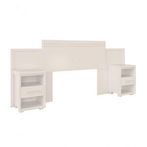 Cabeceira Ajustável Para Cama Box Com Criados Laterais Branco