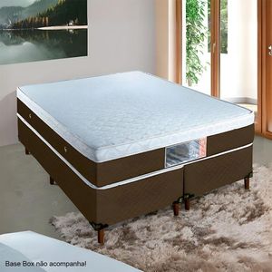 Colchão King Stylle Unico Molas Ensacadas 2,03x1,93x0,28 Branco E Marrom
