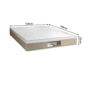 Colchão Casal Sensy Euro Pilow Molas Ensacadas 1,88x1,38x0,32 Branco E Bege