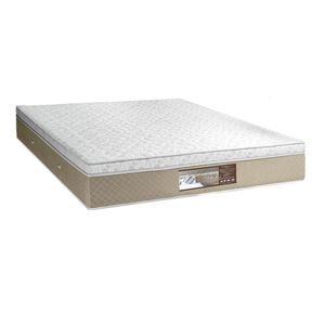 Colchão Casal Sensy Euro Pilow Molas Ensacadas 1,88x1,38x0,32 Branco E Bege