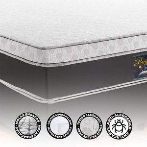 Base E Colchao Solteiro Pacific Firme Molas Ensacadas 1,88 X 0,88 X 0,74 Branco - Cinza