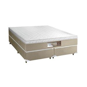 Base E Colchao Queen Sensy Euro Pilow Com Molas Ensacadas 1,98x1,58x0,74 Branco - Bege