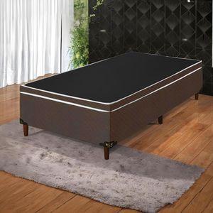 Base Cama Bau Articulado Solteiro 1,88x0,88x0,40 Suede E Marrom