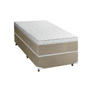 Base E Colchao Solteiro Sensy Euro Pilow Com Molas Ensacadas 1,88x0,88x0,74 Branco - Bege