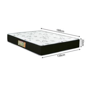 Colchao Casal Agflex Dupla - Face Espuma D28 - 65 1,88 X 1,38 X 0,22 Branco E Preto