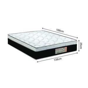 Colchao Casal Agflex Uni - Face Espuma D28 1,88 X 1,38 X 0,25 Branco E Preto