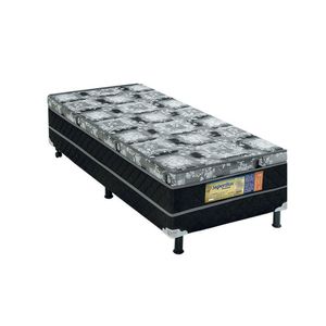Cama Conjugado Solteiro Super Premium Espuma D28 1,88 X 0,88 X 0,52 Branco E Preto