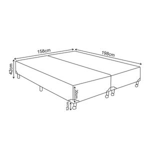 Base Cama Queen 1,98 X 1,58 X 0,42 Suede Bege