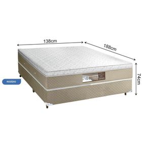Base E Colchao Casal Sensy Euro Pilow Com Molas Ensacadas 1,88x1,38x0,74 Branco - Bege
