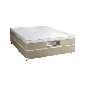 Base E Colchao Casal Sensy Euro Pilow Com Molas Ensacadas 1,88x1,38x0,74 Branco - Bege
