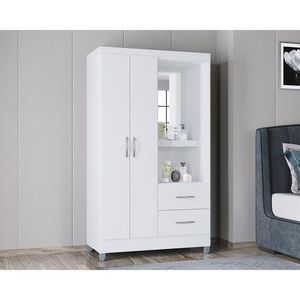 Guarda Roupa Cordoba Com 2 Portas E 2 Gavetas Poquema Branco