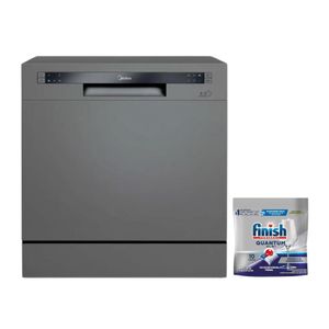 Compre Lava-Louças Midea 8S Cinza DWA08S2 220V e Ganhe Detergente para Lava-Louça Finish Powerball Quantum