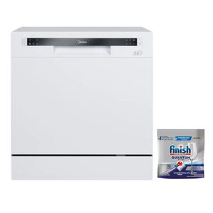 Compre Lava-Louças Midea 8S Branca DWA08B1 220V e Ganhe Detergente para Lava-Louça Finish Powerball Quantum