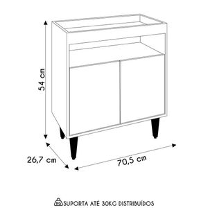 Balcão Aparador Buffet Cantinho Do Café 71cm Lice Z34 Preto/freijó - Mpozenato