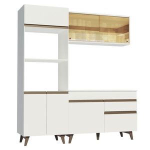 Cozinha Compacta Reims com Armário e Balcão Branco Madesa