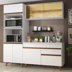 Cozinha Compacta Reims com Armário e Balcão Branco Madesa