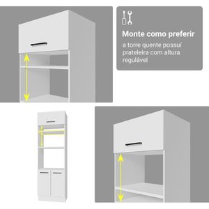 Armário De Cozinha Completa 549cm Branco Agata Madesa 01 Branco