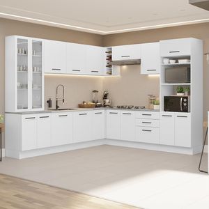 Armário De Cozinha Completa 549cm Branco Agata Madesa 01 Branco