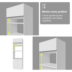 Armário De Cozinha Completa 549cm Branco Glamy Madesa 01 Branco